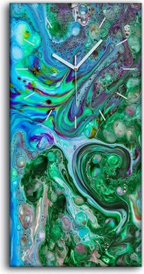 Produktbild von Küche Wohnzimmer Wand Leinwand Uhr Geräuschlos Kunstdruck 30x60 Abstrakte Kunst - weiße Hände