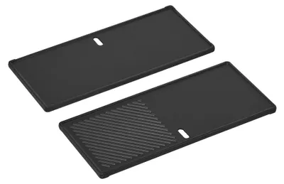 Produktbild von Enders® Guss-Wendeplatte 1/3 Uniq 3, Grillfläche, Gusseisen, Grill Zubehör, Grillplatte, massive Gussplatte ist doppelseitig anwendbar, für Enders Gas