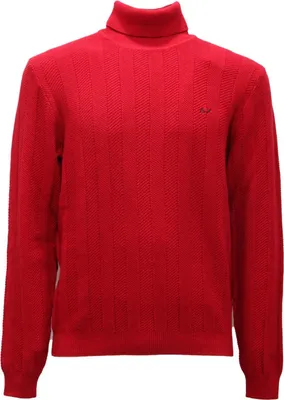 Imagen del producto de 5344AI: Suéter texturizado de lana y algodón para hombre, marca SUN68, color rojo