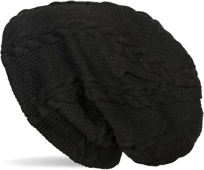 Produktbild von styleBREAKER warme Feinstrick Beanie Mütze mit Zopfmuster und Fleece Innenfutter, Slouch Longbeanie, Uni 04024131