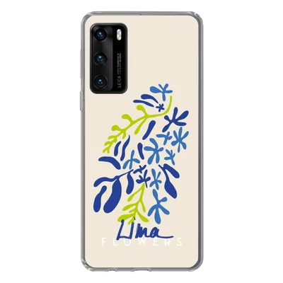 Produktbild von MuchoWow® Handyhülle Schutzhülle Hülle für Huawei P40 Blume - Blätter - Lima Silikon Softcase Handy Hülle - Handytasche