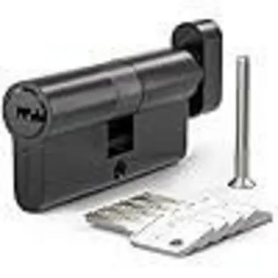Produktbild von Euro-Schließzylinder 30/30mm Drehknauf 60mm Messing 5 Schlüssel Anti-Picking Anti-Bohr Schwarz
