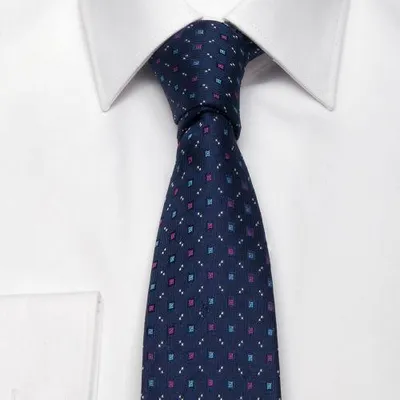 Produktbild von Blaue Herren Krawatte mit Muster aus Seiden-Jacquard