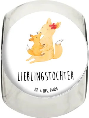 Produktbild von Mr. & Mrs. Panda Teedose Fuchs Mama L 870ml - Weiß - Geschenk, Mutter, Bonboniere, Schoß, Bruder, glasbehälter, Tochter, Kaffeedose, keksglas, Vorratsdose
