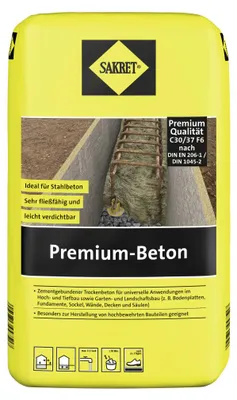 Produktbild von SAKRET Premium-Beton 25 kg, 0-8 mm Körnung, wasserfest und frostbeständig