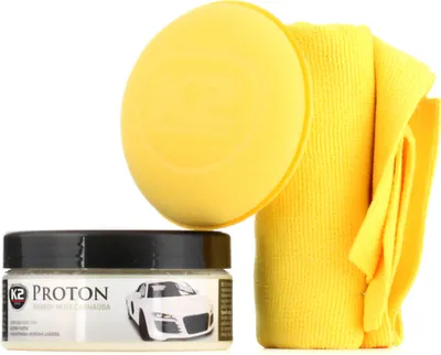 Produktbild von K2 PROTON Hartes Carnaubawachs für Lackschutz mit Mikrofaser und Applikator