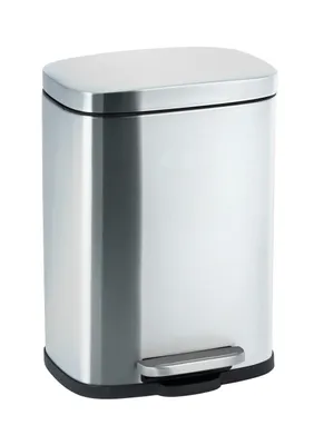 Produktbild von WENKO Tret Müll Abfall Eimer 5 L Kosmetik Bad Absenkautomatik LENO Edelstahl WC