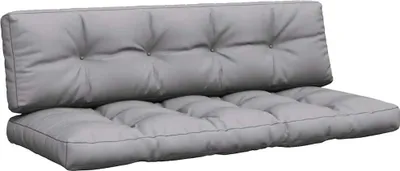 Image de vidaXL Coussin pour palette 2 pcs. tissu gris