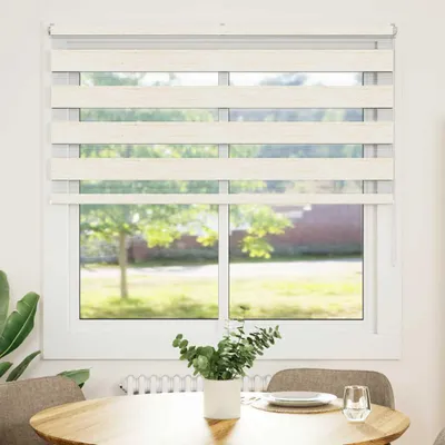 Produktbild von vidaXL Doppelrollo Marmorbeige 145x150cm Stoffbreite 140,9 cm Polyester