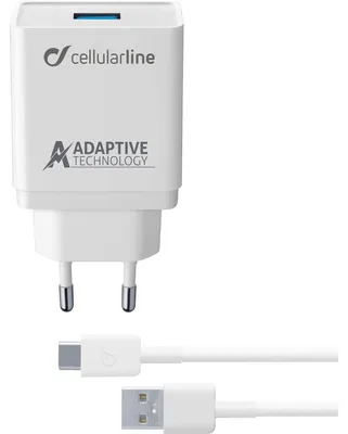 Produktbild von Cellularline Adaptive Fast Charger Kit 15W - USB-C - Samsung, Drinnen, AC, 1 m, Weiß