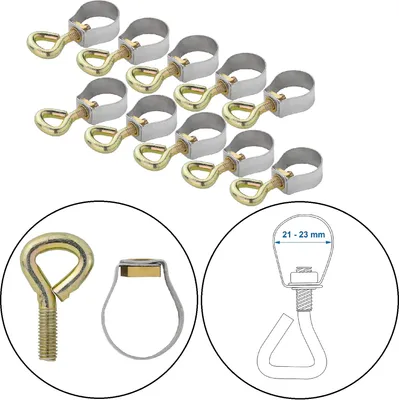 Produktbild von Rohrschelle 10 Stk Rohrhalterung Rohrbefestigung Rohrklemme 21-23 mm 10er Set