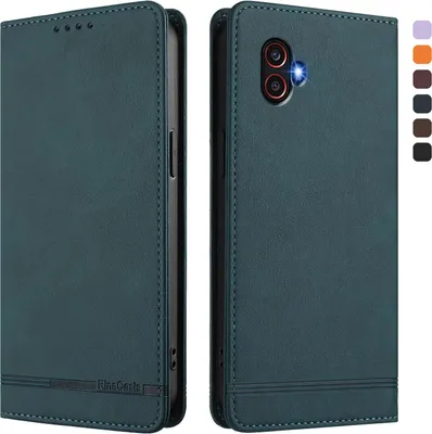 Produktbild von Hülle für Samsung Galaxy XCover6 Pro, Retro Kunstleder Ständer Klapphülle mit Kartenfächer und Magnetische Grün