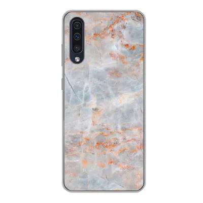 Produktbild von MuchoWow® Handyhülle Schutzhülle Hülle für Samsung Galaxy A50 Marmor - Luxus - Orange Silikon Softcase Handy Hülle - Mobiltelefonhülle
