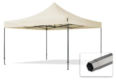 Produktbild von TOOLPORT 4x4m Stahl Faltpavillon, ohne Seitenteile, creme