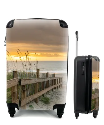 Produktbild von MuchoWow® Koffer Handgepäck Trolley Rollkoffer Kleine Reisekoffer mit 4 Rollen - Strand - Meer - Düne - Weg - Cabin Size < 55x40x23 cm & 55x40x20 cm - Fotokoffer - Kabinenkoffer - Boardgepäck - Reise-Box - Reisekoffer - Reisegepäck - Koffer mit Bild - Trolley für Kinder