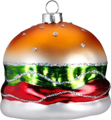 Produktbild von Christbaumschmuck Glas Hamburger 6.5cm bunt