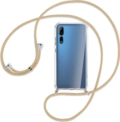 Produktbild von Handykette Backcover-Schutzhülle mit Band (Metall silberfarben) für ZTE Axon 10 Pro - caramel