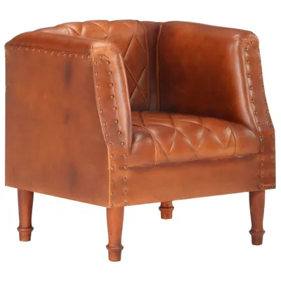 Image de Fauteuil Marron Véritable cuir de chèvre