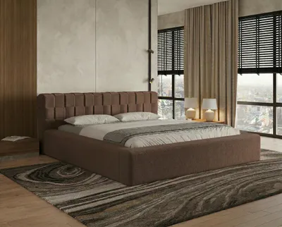 Produktbild von Chilly CUBE Polsterbett 180x200 mit Bettkasten – Doppelbett mit Stauraum, Metallrahmen & Lattenrost – Bouclé Braun, Flechtoptik - Quelle 25
