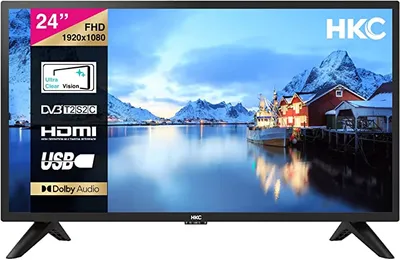 Produktbild von HKC 24F1D-A2EU Fernseher 24 zoll, Full HD 1920x1080P ( TV 60 cm ), Dolby Audio, LED, Triple Tuner DVB-C / T2 / S2, CI+, VGA PC Connection, HDMI, USB, digitaler Audioausgang,  incl. Hotelmodus