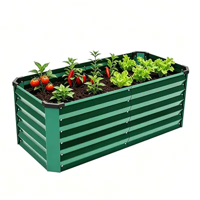 Produktbild von Balconera Hochbeet 120x58x46cm, Gartenbeet verzinkte Hochbeet, Pflanzgefäße stabil, Grün