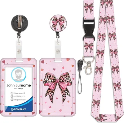 Imagen del producto de Portaidentificación con carcasa de plástico, correa de nylon desmontable, capacidad para 2 tarjetas, ideal para el trabajo