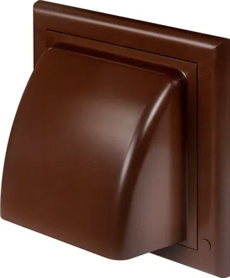 Zdjęcie produktu dla Kratka wentylacyjna Wylot powietrza Nawiew powietrza Panel odciągowy Klapa zwrotna Ø 125 mm ABS brązowy Maska zewnętrzna