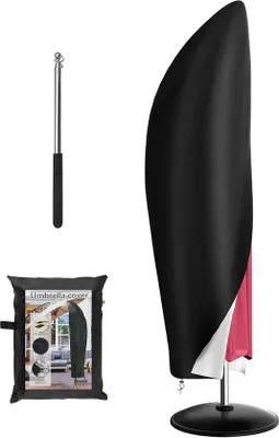 Produktbild von Wasserdichter Sonnenschirmbezug mit Reißverschluss und Stange