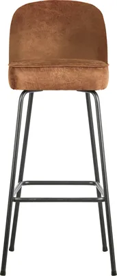 Image de Tabouret de bar Vogue, 80 cm, en cuir couleur cognac