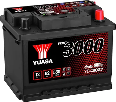 Produktbild von YUASA YBX3000 Starterbatterie 12V 62Ah 550A/EN L2 für Auto LKW Batterie