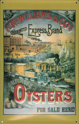 Produktbild von Blechschild Baltimore Oysters Austern USA retro Schild Nostalgieschild