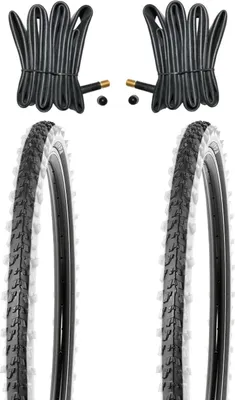 Produktbild von 2x 26 Zoll Reifen Kenda 26x1.95 Zoll 50-559 mit Weisswand inkl. Schläuche mit Autoventilen
