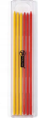 Zdjęcie produktu dla Wkłady do ołówka mechanicznego budowlanego czerwone+żółte 2.8mm 6 szt Polax