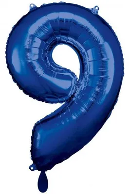 Immagine prodotto di Palloncino in foil numero 9 blu - 83 cm