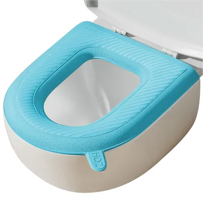 Produktbild von Universal Toilettenbezug mit Griff, Wasserdicht WC-Deckelbezug, EVA WC-Sitzbezug, Blau