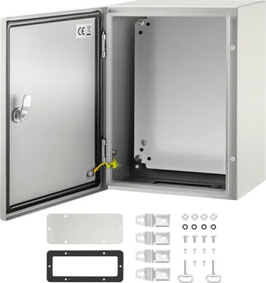Produktbild von SucceBuy NEMA-Stahlgehäuse, 16 x 12 x 8 Zoll, NEMA 4X wasserdichter Schaltkasten, IP66 staubdichter Außen-/Innen-Anschlusskasten mit Montageplatte