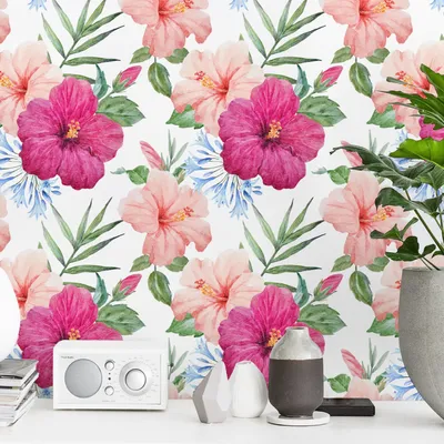 Produktbild von Coloray Fototapete 208x146 cm An Einer Wand Latex Latextapete - Hibiscus Blume Blumen