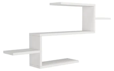 Image de Bibliothèque murale en panneau mélaminé blanc 104 x 49,4 x 14,5 cm