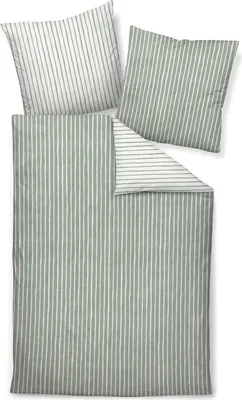 Produktbild von Janine Design Feinbiber-Bettwäsche-Garnitur DAVOS 65170 Farbe salbeigrün Größe 155x220+80x80