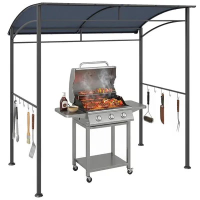 Produktbild von Outsunny Grillpavillon BBQ-Pavillon Grill Pavillon Gartenzelt Flammschutzdach