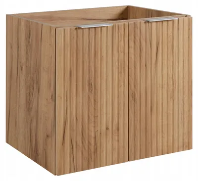 Zdjęcie produktu dla Szafka Łazienkowa Wisząca Pod Umywalkę 60X46 Cm Flisan Dąb Dwudrzwiowa