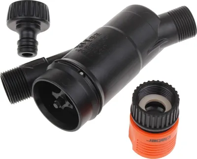 Produktbild von Nilfisk 106411177, Ventil, Nilfisk, BA Valve with male and female quick couplings, Schwarz, 55 mm, 95 mm
