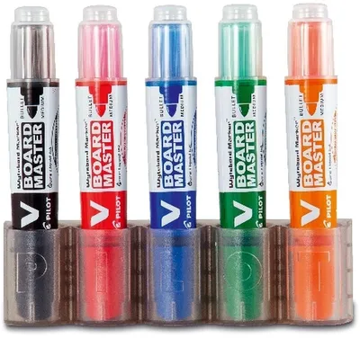 Produktbild von Boardmarker V-Boardmaster Begreen Set 5 Farben + Tafelwischer Packung mit 5 Stück