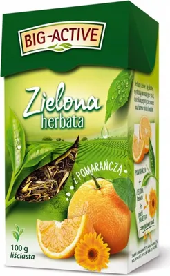 Produktbild von Herbata Big-Active Zielona z pomarańczą 100 g