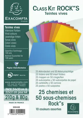Produktbild von EXACOMPTA Aktendeckel ROCKS Class' Kit farbig sortiert 75 Aktendeckel