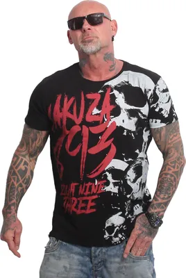 Produktbild von Yakuza Herren Skull Theme Regular T-Shirt, Schwarz, S