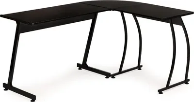 Produktbild von ModernHome PJJCT0136 Eck-Schreib- und Computertisch, 148 x 48 x 73,5 cm, schwarz