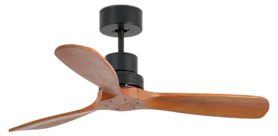 Image de Ventilateur de plafond à basse consommation avec télécommande Mini Lantau Noir / Noyer 107 cm
