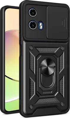 Produktbild von Hülle für Motorola Moto G34 Magnetische Ring Ständer Halter Dia Kameraschutz TPU Bumper Silikon Schutzhülle Schwarz