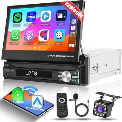 Immagine prodotto di Autoradio 1 DIN - Autoradio compatibile con CarPlay - Autoradio Bluetooth - Autoradio compatibile con Android Auto - Autoradio wireless